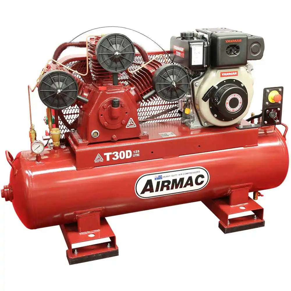 AIRMAC 6.7hp 125 680l/Min Electric Start Yanmar Diesel Air Compressor AM T30D ES
