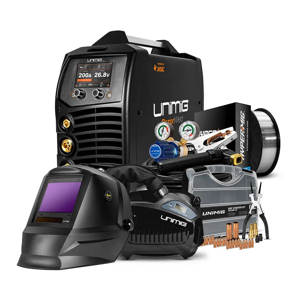 UNIMIG 15A Razor 200 MIG/TIG/STICK Multiprocess Pulse Welder Bundle PK11109