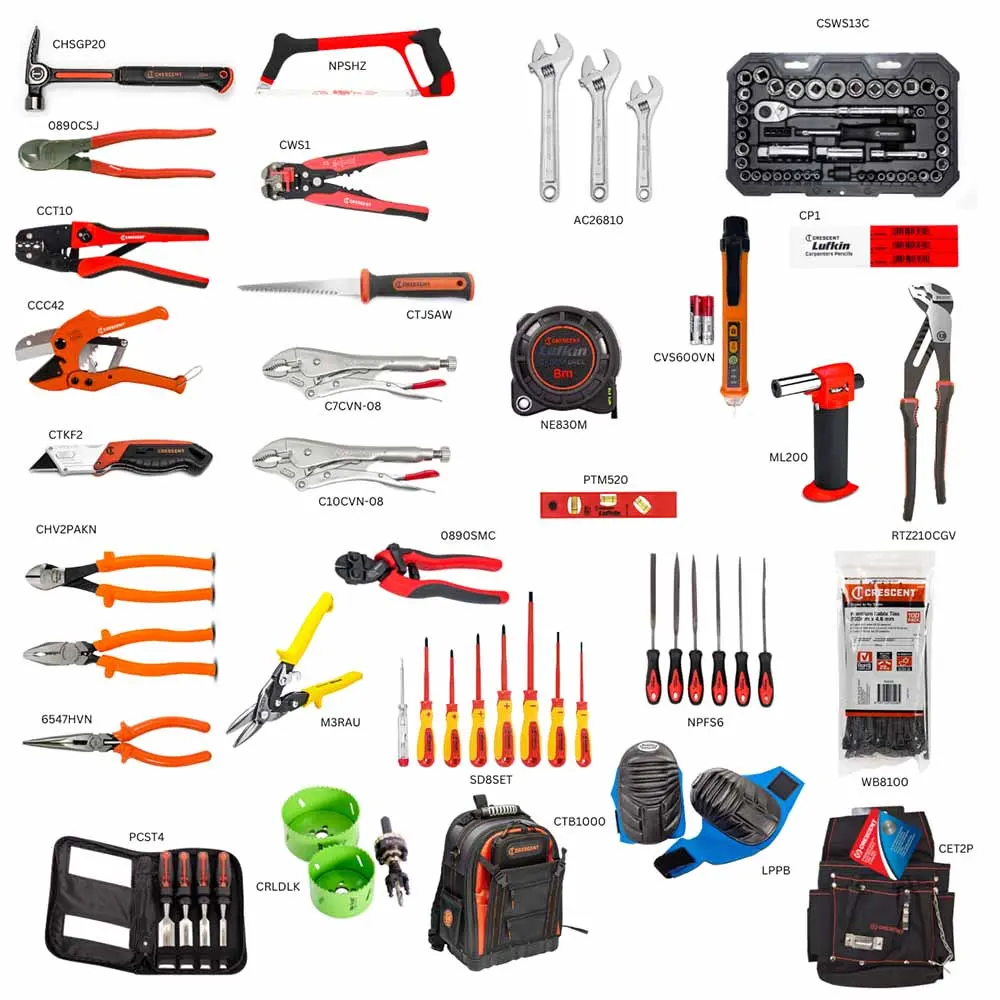 CRESCENT Electricians Tradesman Tool Kit - 101 Piece CTKAE2N