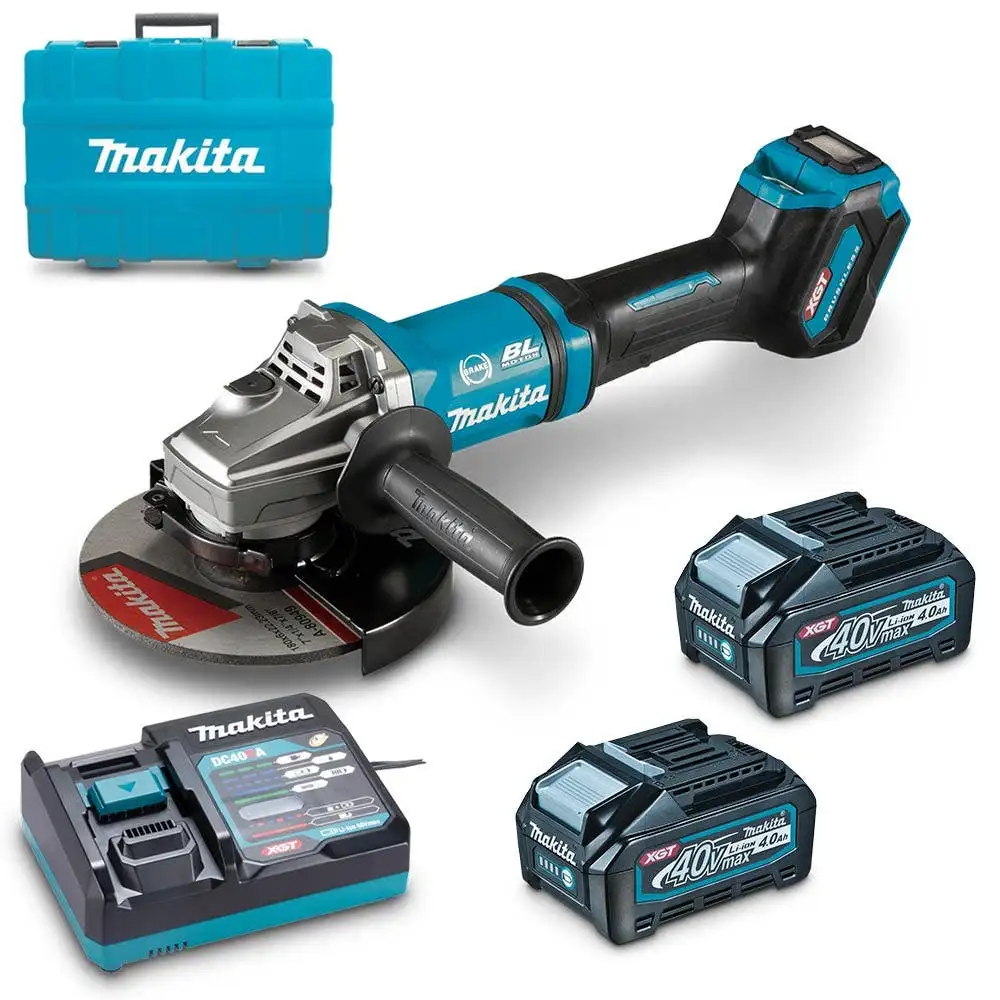 MAKITA 40V Max XGT Brushless 180mm 2x4.0Ah Angle Grinder Kit GA037GM201
