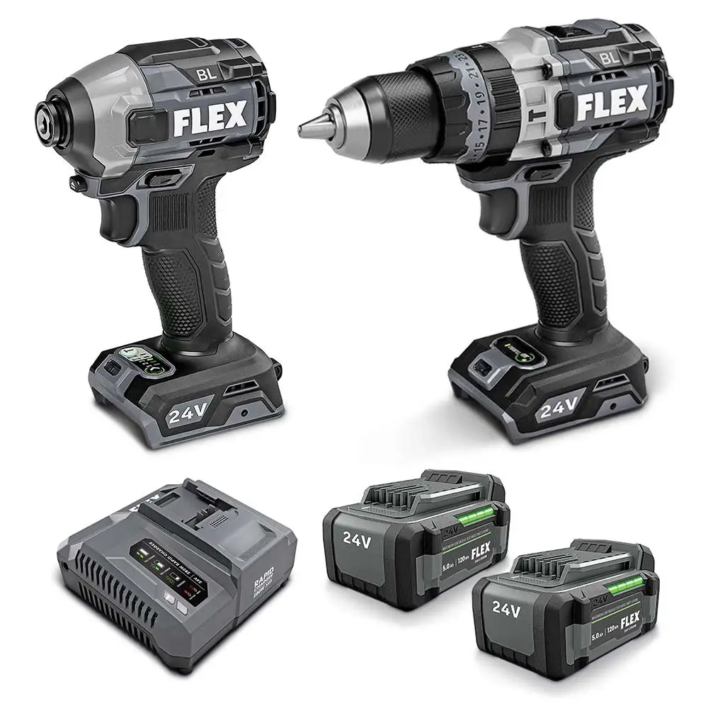 FLEX 24V Brushless 2 Piece 2 x 5.0AH Combo Kit FXMA202-2C