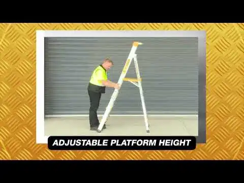 GORILLA 1.2-1.8m Adjustable Platform Ladder 180kg Industrial PL0406-HD