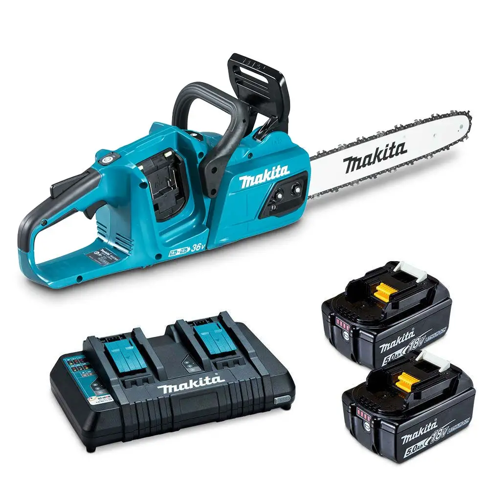 MAKITA 36V (18Vx2) Brushless 2 x 5.0Ah 350mm Chainsaw Kit DUC355PT2