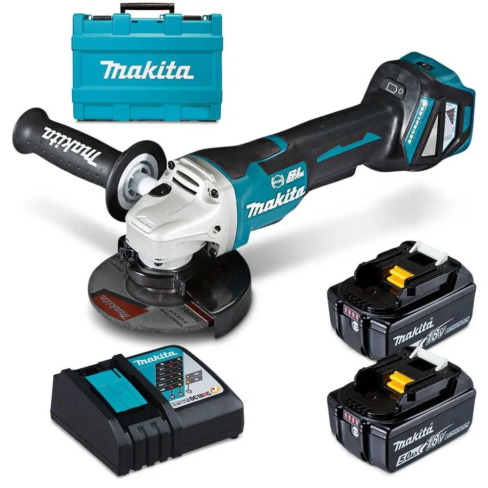 MAKITA 18V 125mm Brushless Paddle Switch Angle Grinder Kit DGA517RTE