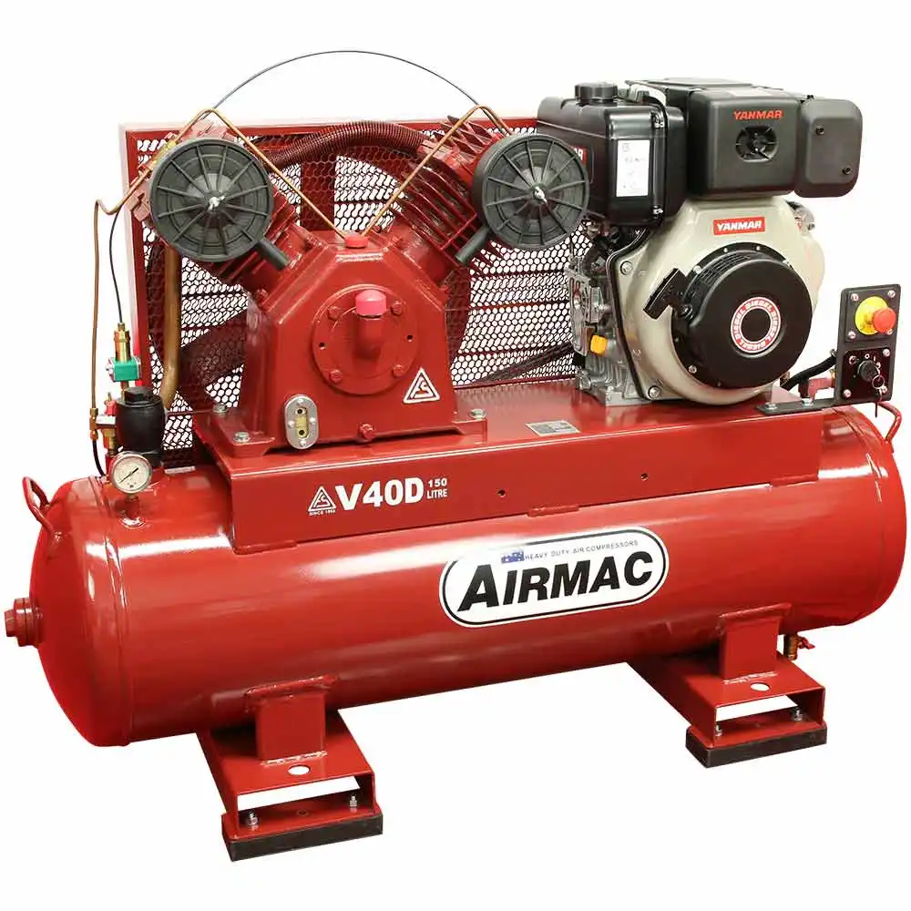 AIRMAC 10hp 120l 850 L/Min Electric Start Yanmar Diesel Air Compressor AM V40D ES