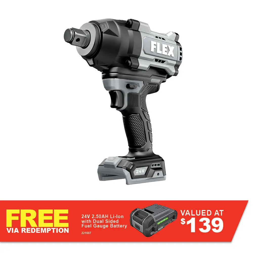 FLEX 24V Brushless 3/4" High Torque Impact Wrench Skin FXA1472B-Z