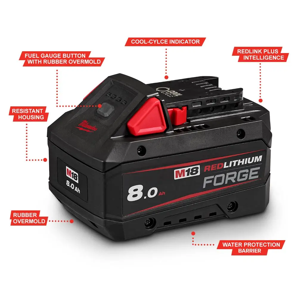 MILWAUKEE 18V Redlithium Forge 8.0Ah Battery M18FB8