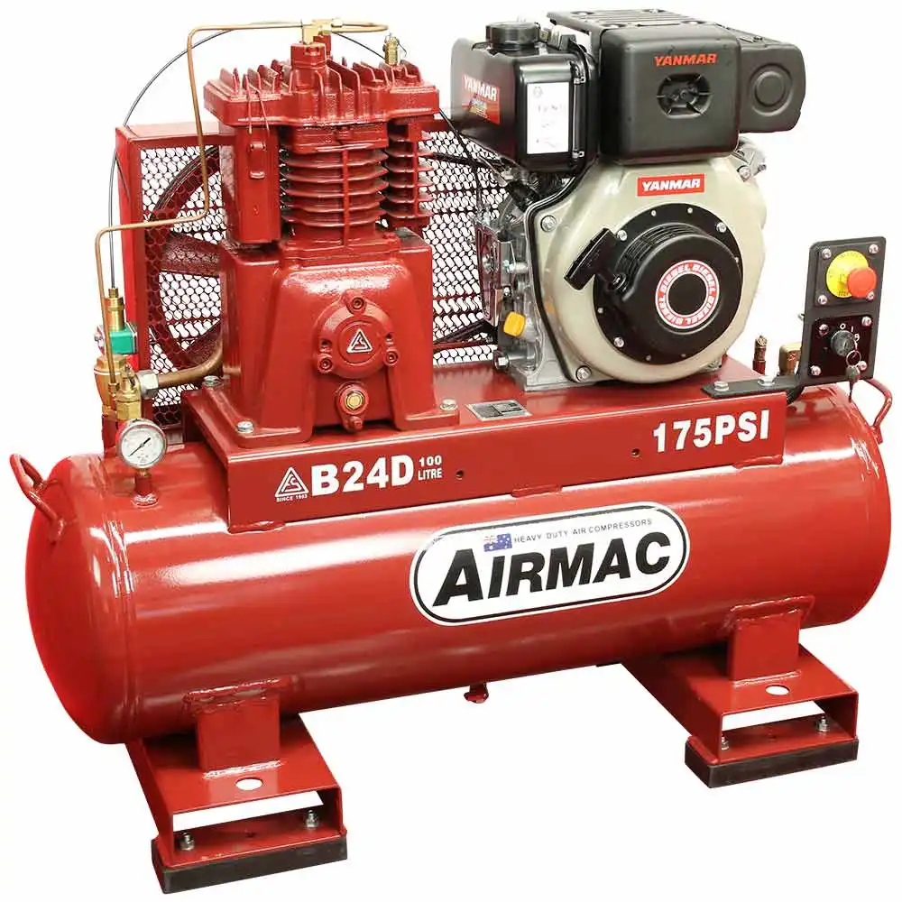 AIRMAC 6.7hp 100 470l/Min Electric Start Yanmar Diesel Air Compressor AM B24D ES