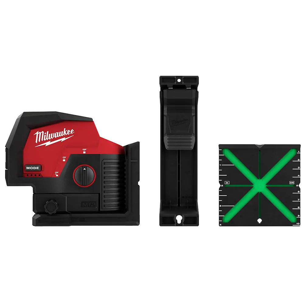 MILWAUKEE 12V Cross Line + 2 Plumb Laser Skin M12CPL-0C