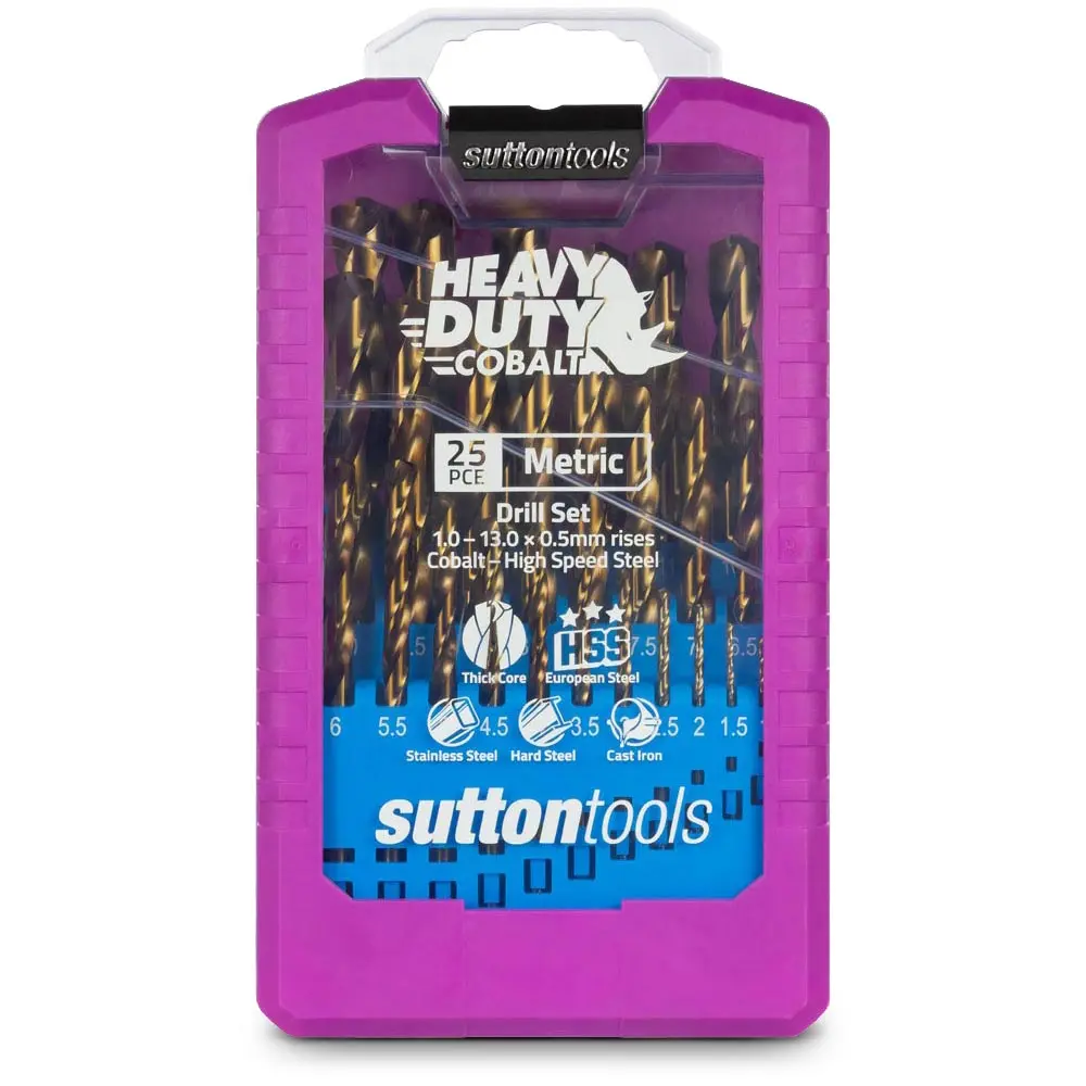SUTTON HD-COBALT 1-13mm HSS-Cobalt Jobber Drill Bit Set - 25 Piece D109SM3
