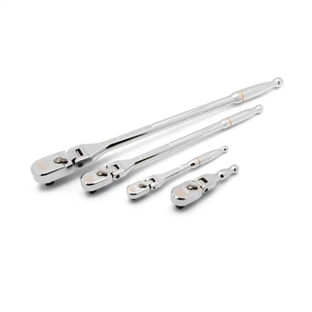 GEARWRENCH 1/4 x 3/8 x 1/2inch Drive 120XP Full Polish Flex Handle Teardrop Ratchet Set - 4 Piece 81230XP