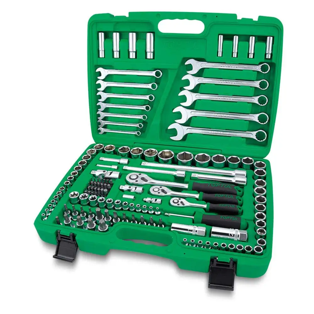 TOPTUL 1/4, 3/8, 1/2inch Socket & Spanner Set - 130 Piece GCAI130B