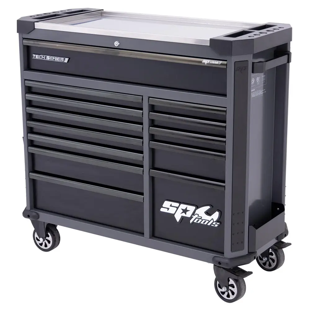 SP TOOLS 13 Drawer Tech Series Roller Cabinet Diamond Black SP42355D