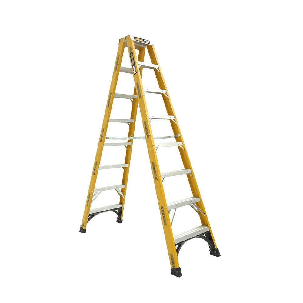 GORILLA 2.4m 180kg Heavy-Duty Fibreglass Double Sided Step Ladder FSM008-HD