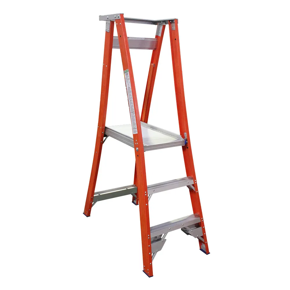 INDALEX 180kg Pro 3 Step Fibreglass Platform Ladder PROPF6/3