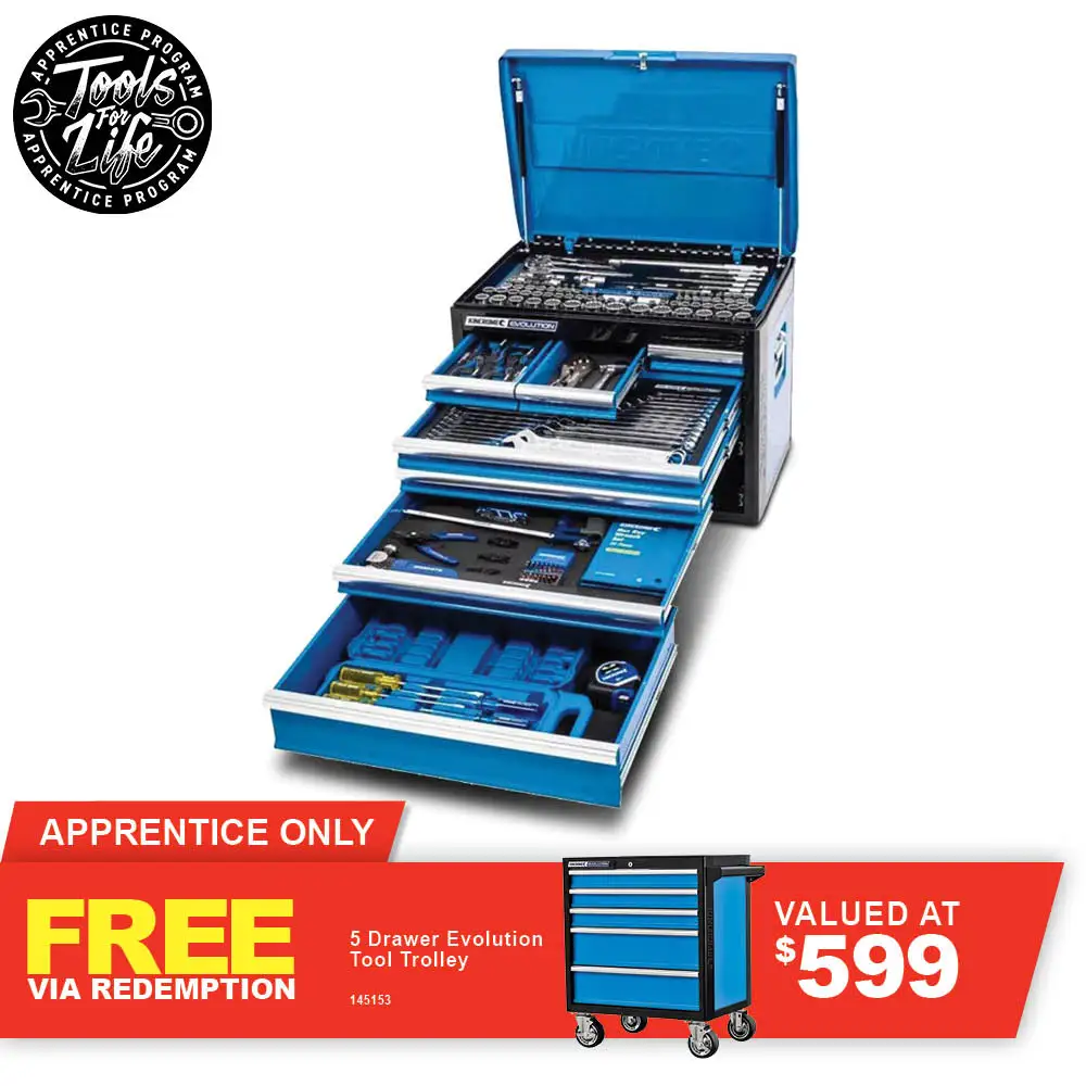 KINCROME Evolution TFL Tool Chest Kit 207 Piece 7 Drawer Deep P1705