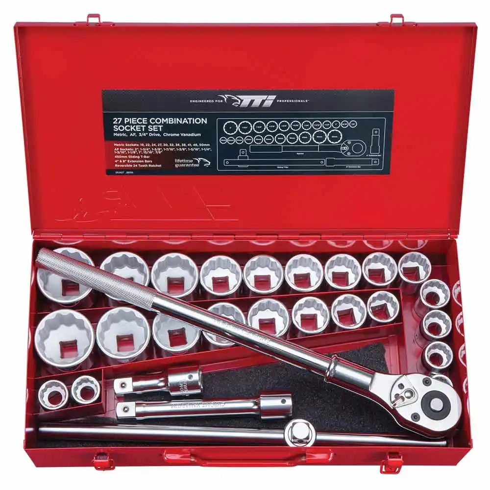 TTI 3/4inch MET/AF 27 Piece Socket Set T34VS271