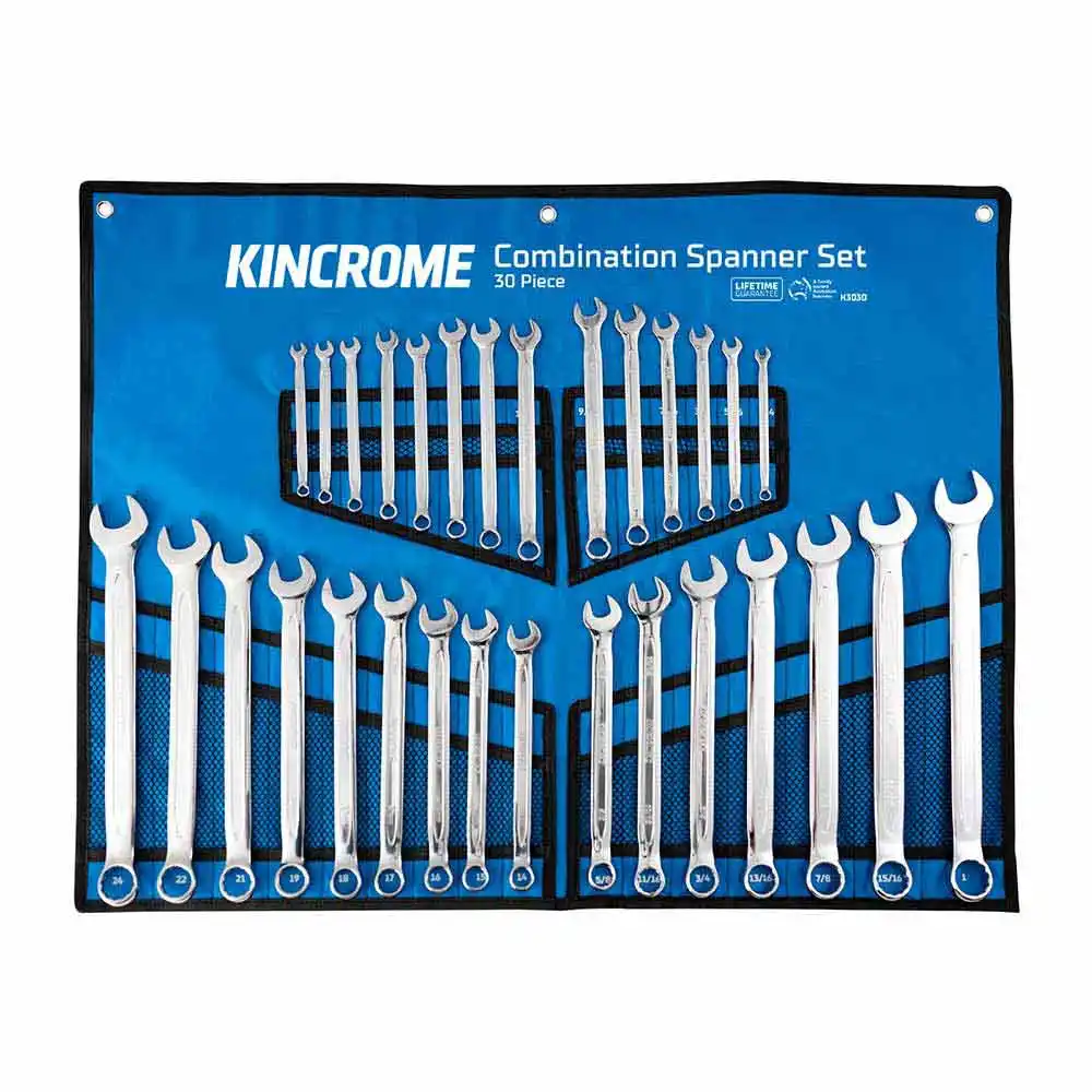 KINCROME 30 Piece AF/Metric Combo Spanner Set K3030