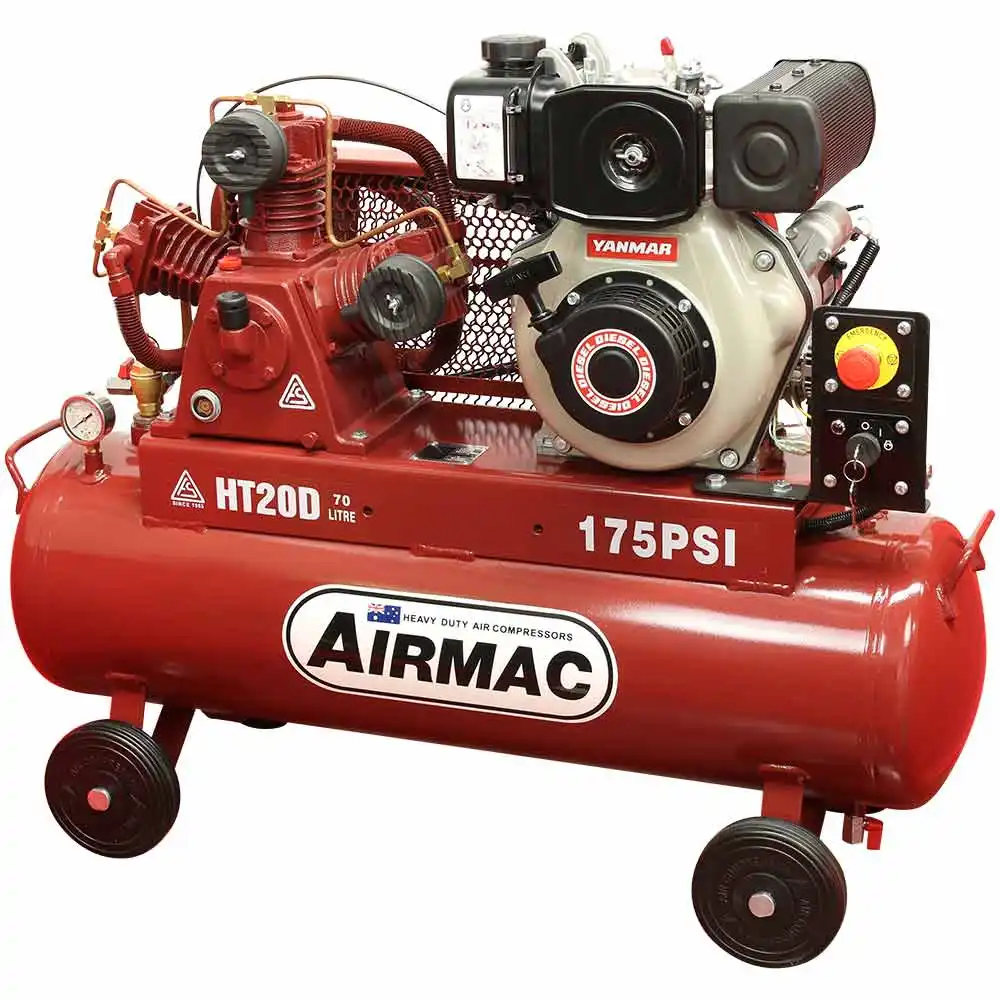 AIRMAC 4.7hp 70l 265l/Min Electric Start Yanmar Diesel Air Compressor AM HT20D ES