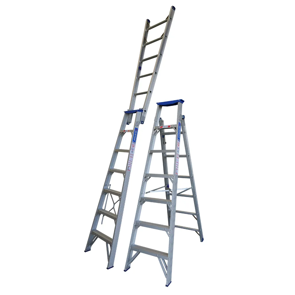 INDALEX 150kg Pro 2.1m - 3.8M Dual Purpose Aluminium Ladder PRODP7