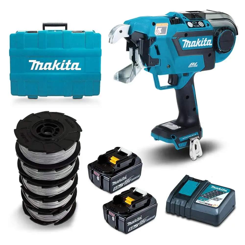 MAKITA 18V 2 x 5.0Ah Large Diameter Rebar Tying Tool Kit DTR181RTX1