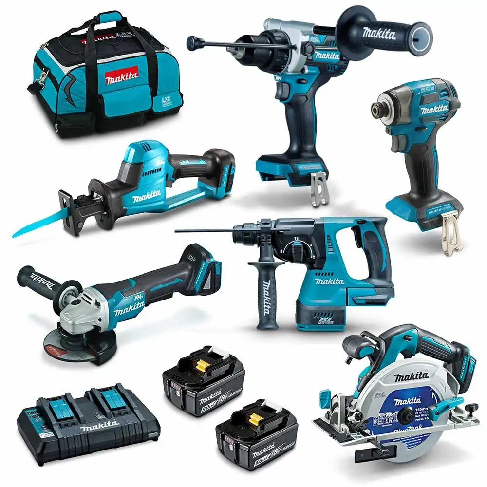 MAKITA 18V Brushless 6 Piece 2 x 5.0AH Combo Kits DLX6136TX1