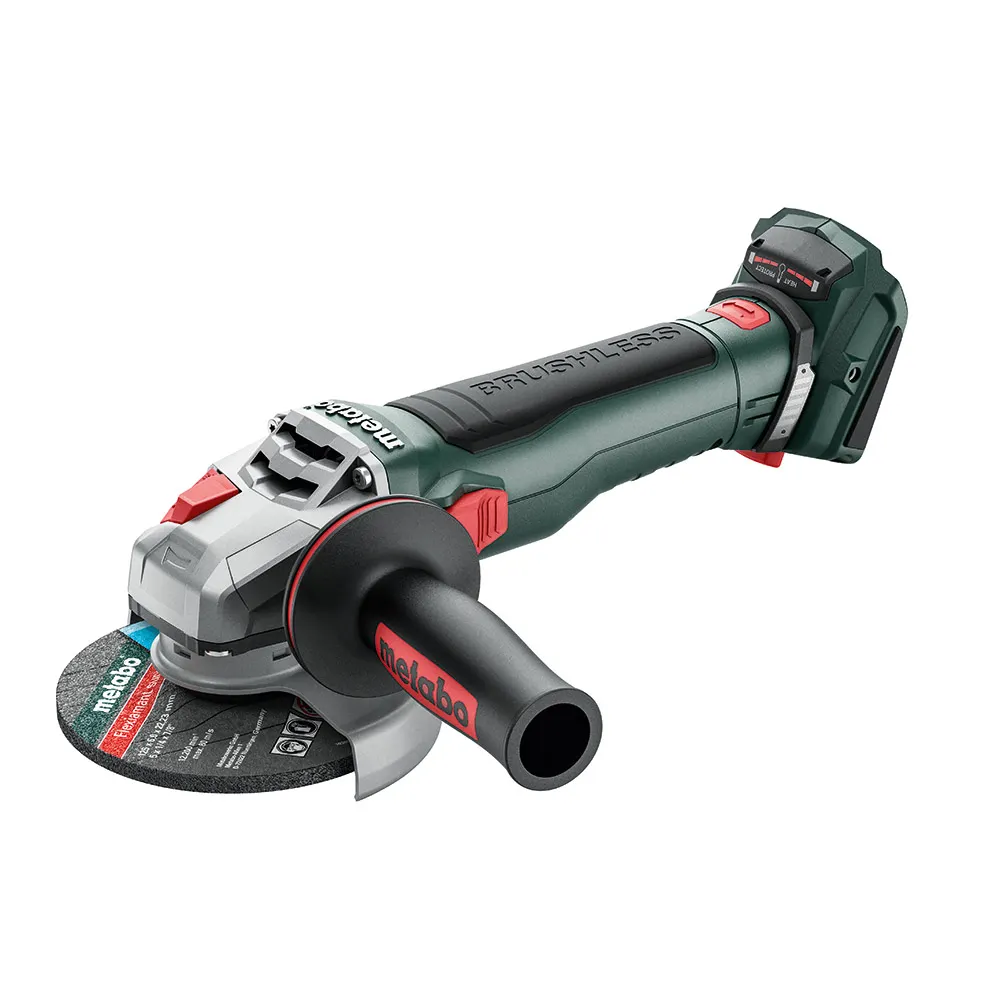 METABO 18V Brushless 125mm Angle Grinder w/Variable Speed, Brake & Quick Locking Nut - Skin 613057850