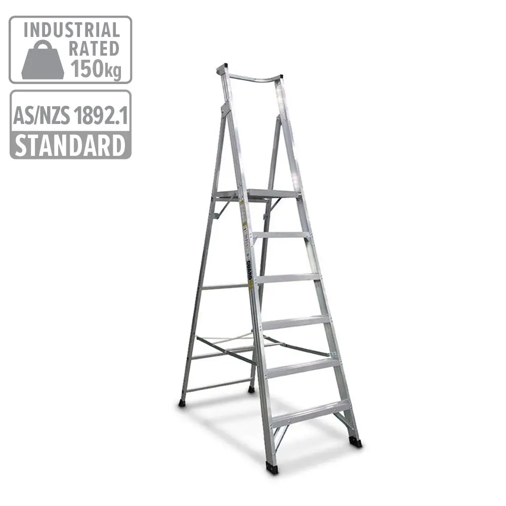 GUARDALL 6-Step 1.8m Aluminium Platform Ladder AA12106