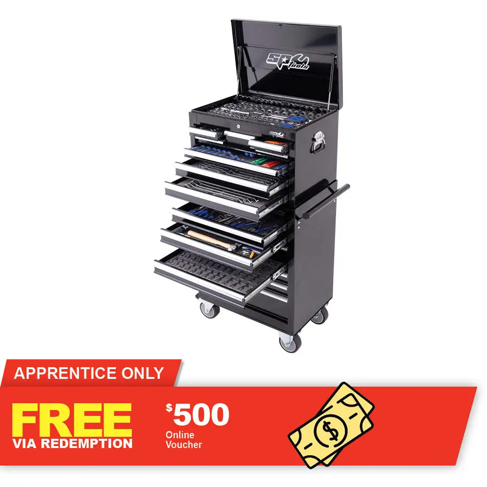 SP TOOLS 506 Piece 15 Drawer Custom Series Tool Kit - Black SP50164