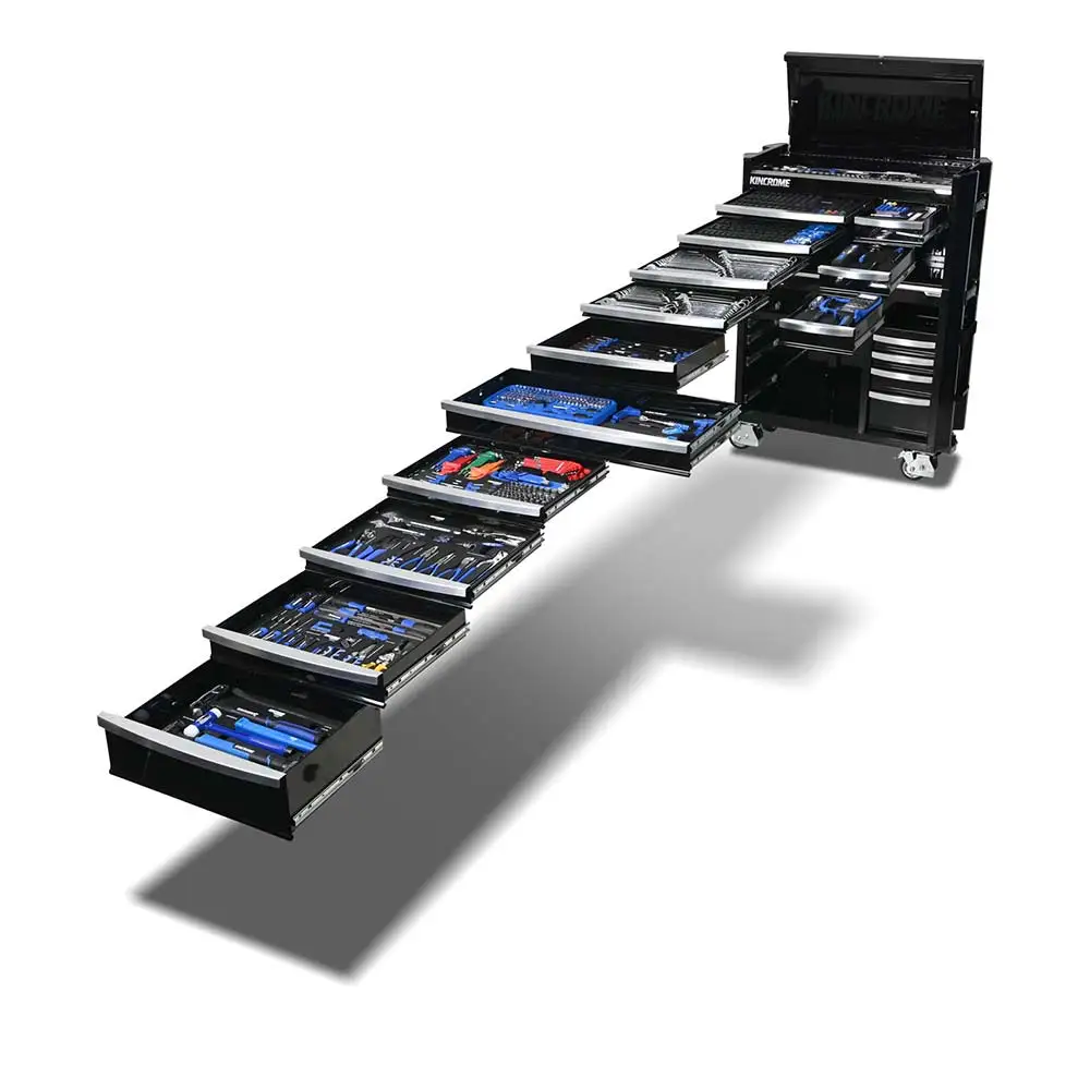 KINCROME 42" 17 Drawer Contour Workshop Tool Kit Black - 948 Piece K1963B