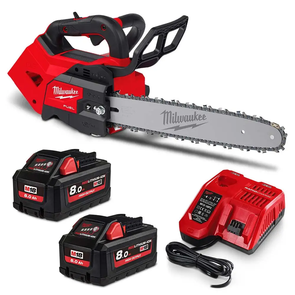 MILWAUKEE 18V FUEL 2 x 8.0Ah 356mm ( 14inch) Top Handle Chainsaw Kit M18FTCHS14802