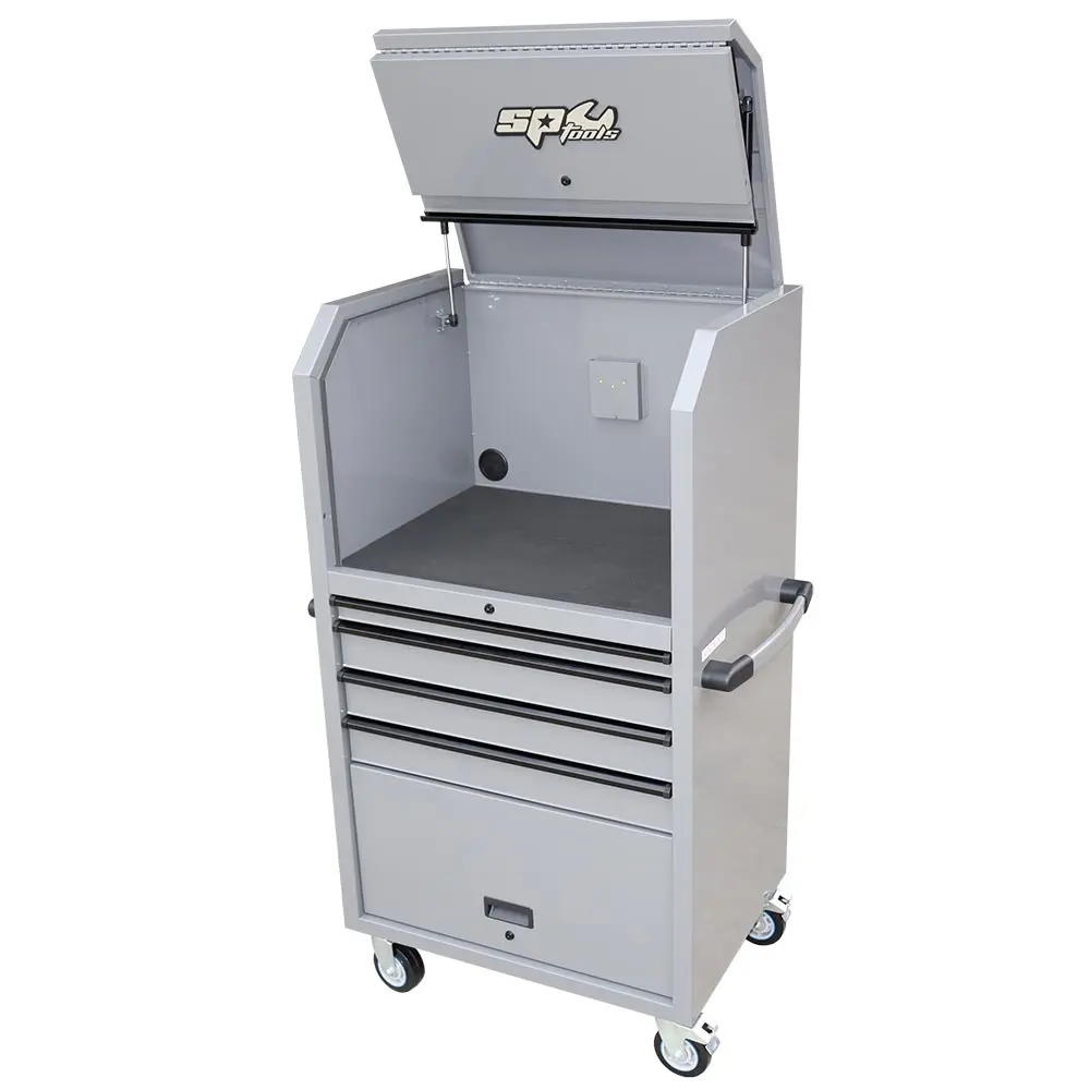 SP TOOLS 36" 4 Drawer USA Sumo Series Diagnostic Station Lethal Grey/Black Handles SP44550LG-BLK
