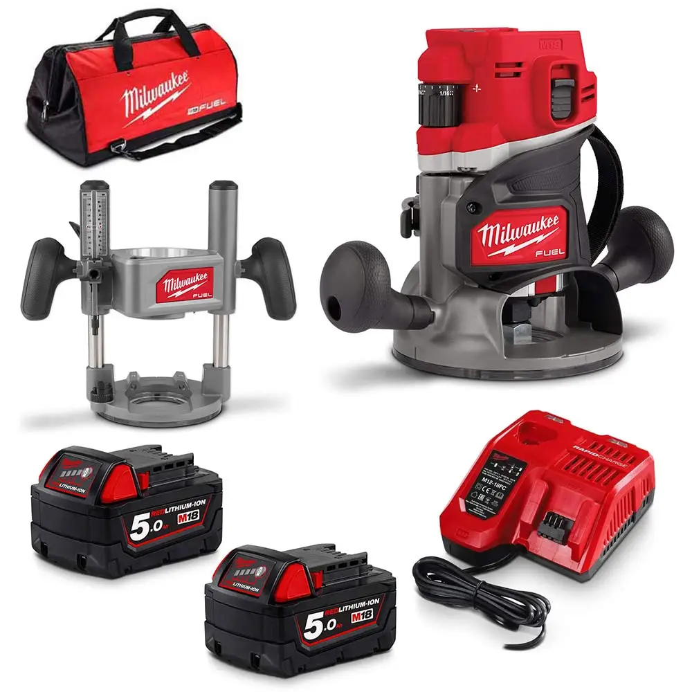 MILWAUKEE 18V FUEL 2 x 5.0Ah 1/2inch Router Kit M18FR12502B
