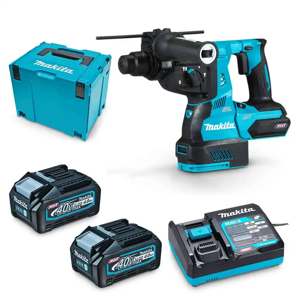 MAKITA 40V Max XGT Brushless AWS 28mm Normal Chuck Rotary Hammer Kit HR001GM201