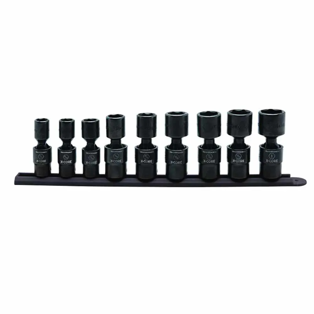 GEARWRENCH 1/2inch AF 6 Point X-Core Pinless Impact Socket Set - 9 Piece 84978