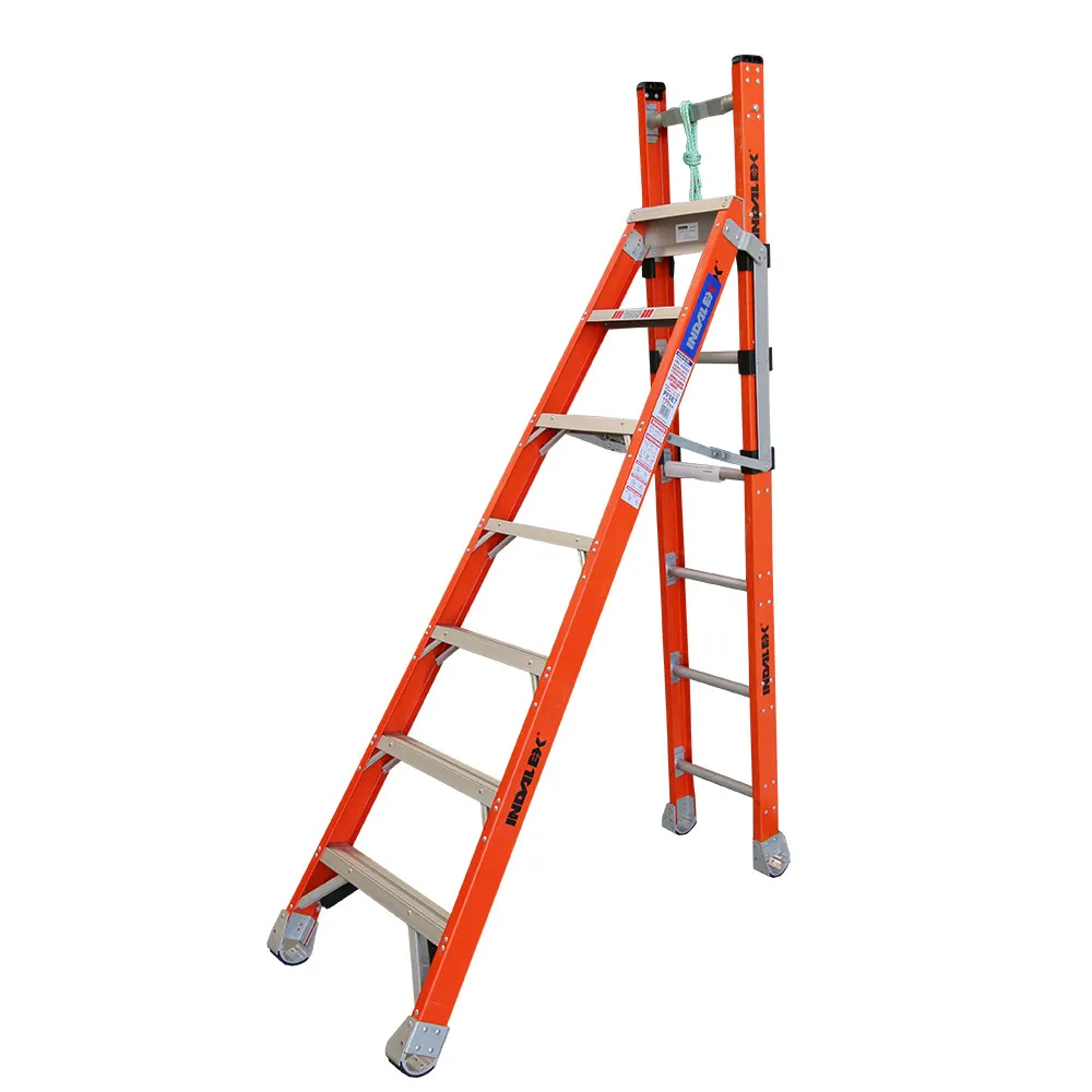 INDALEX 150kg Pro 2.1m - 3.7m Fibreglass Extension Ladder PFSE7