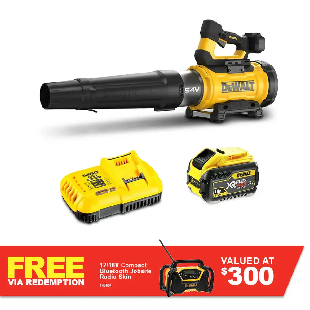DEWALT 54V 1 x 9.0Ah Gen 2 Flexvolt Axial Blower Kit DCMBL777X1-XE