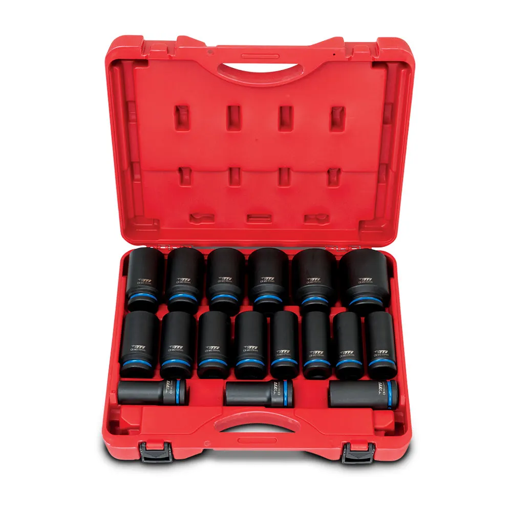 TTI 3/4" Drive 19-50mm Metric Deep Impact Socket Set - 17 Piece TTI34D17ISSM