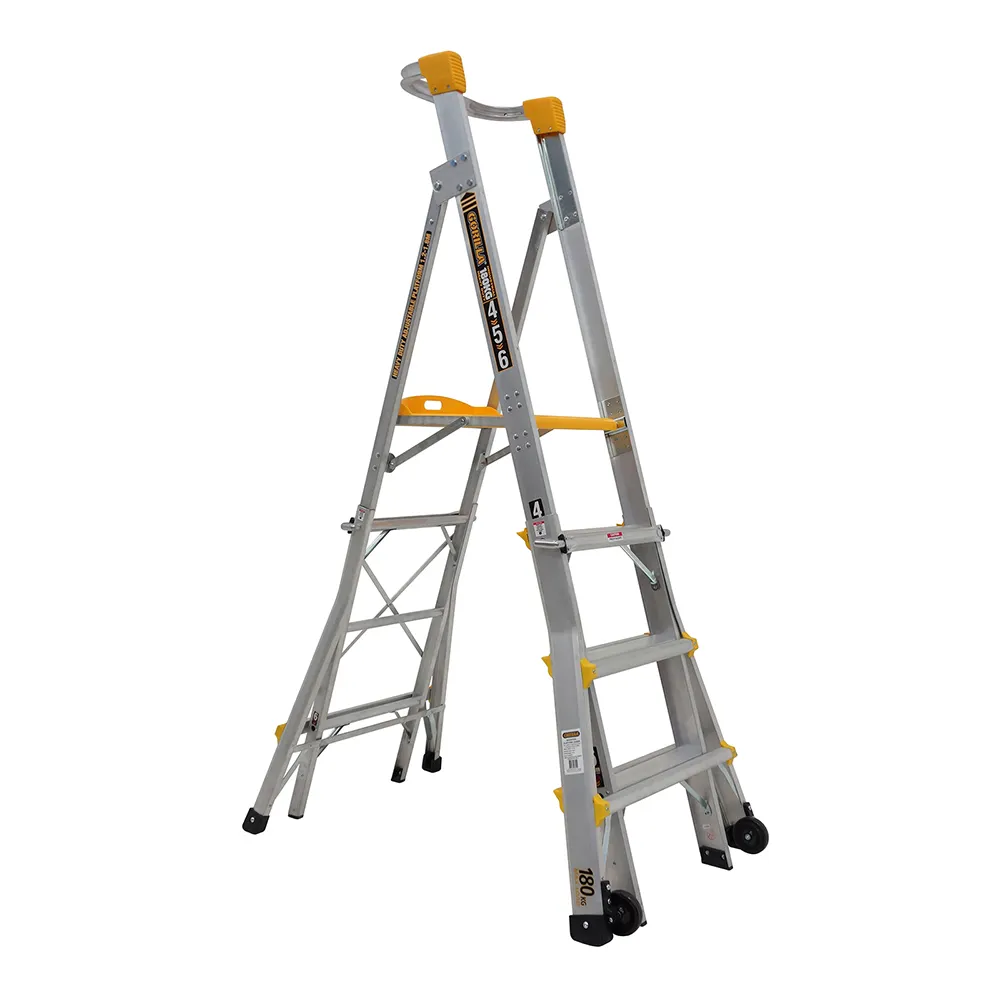GORILLA 1.2-1.8m Adjustable Platform Ladder 180kg Industrial PL0406-HD