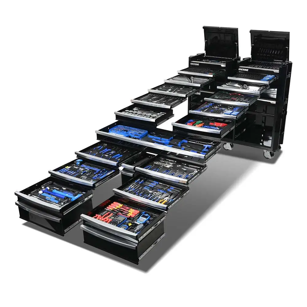 KINCROME 60" 22 Drawer Contour Workshop Tool Kit Black - 1141 Piece K1966B