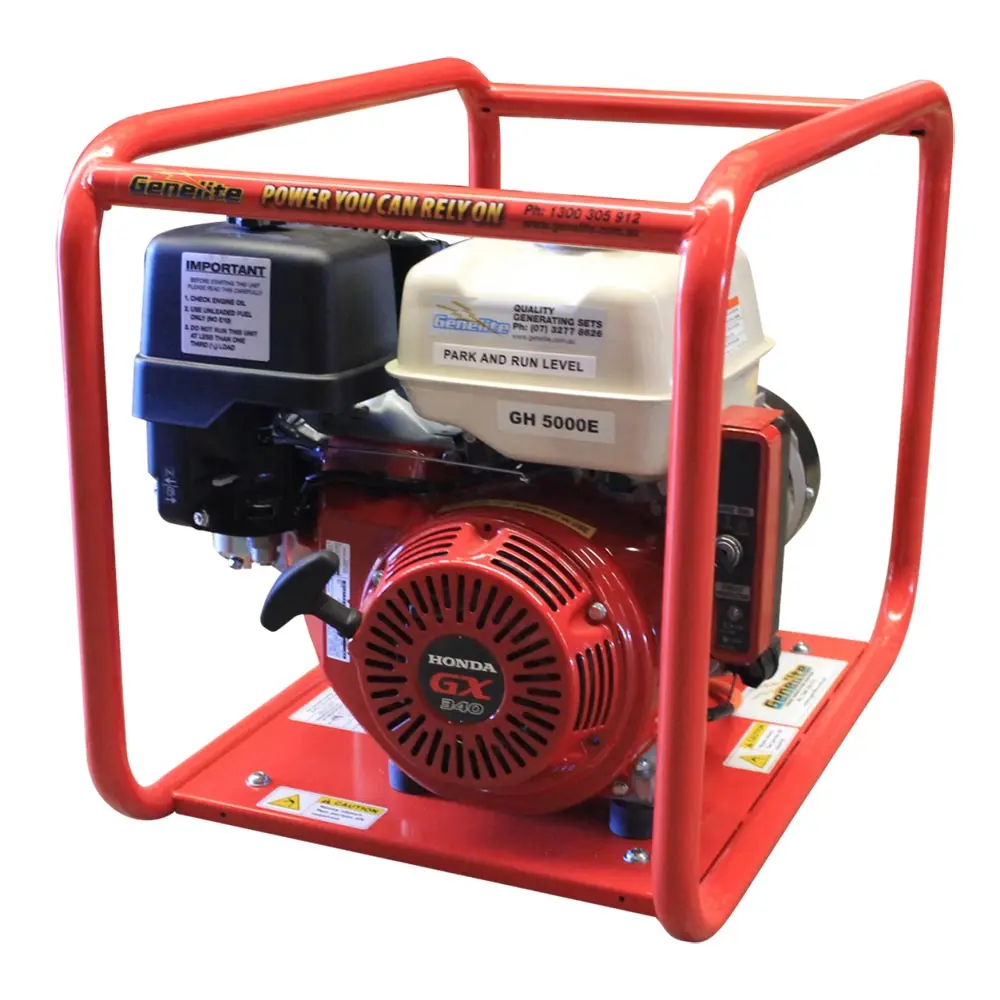 GENELITE 6.0kVA HONDA Petrol Generator Recoil/Key Start Single Phase GH5000E