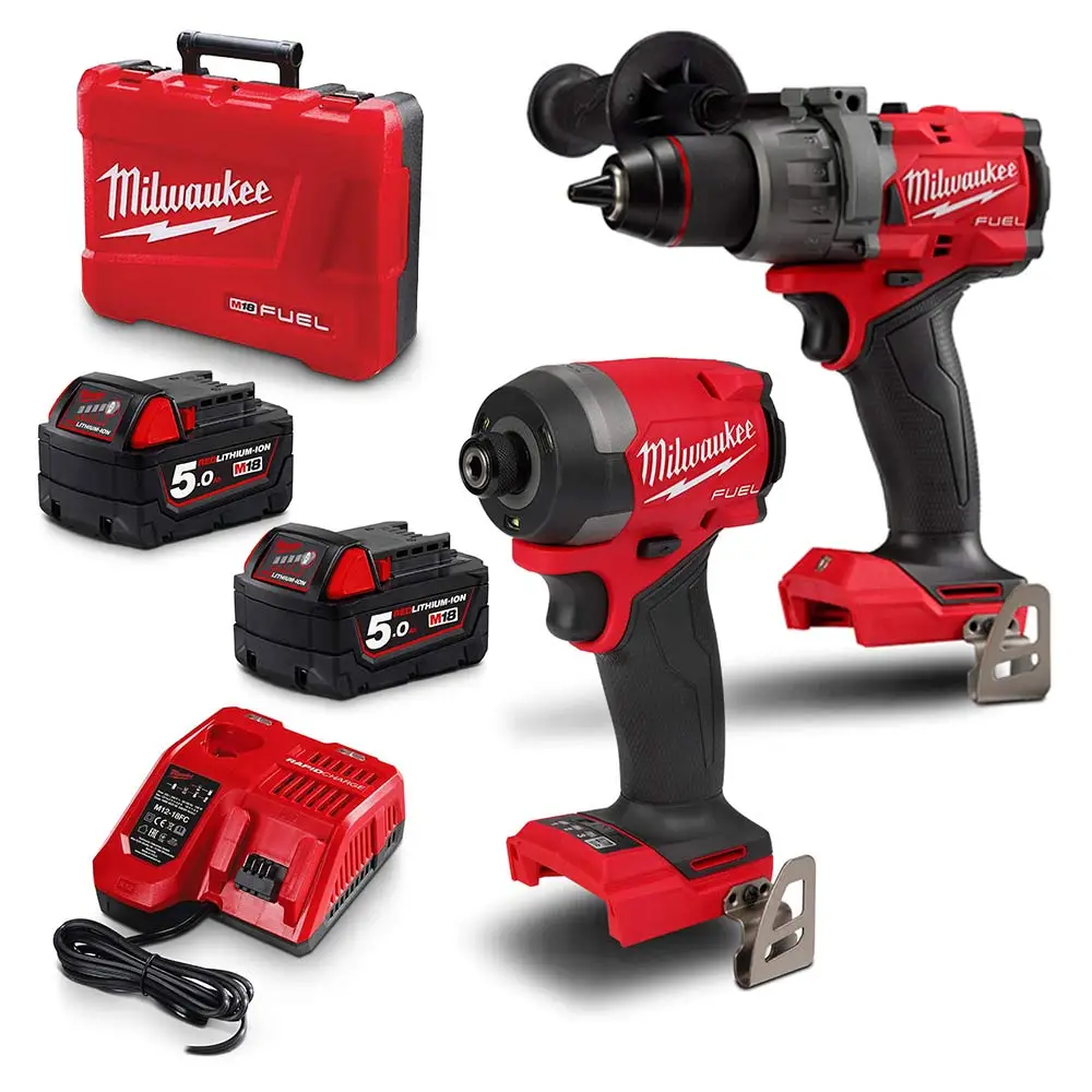 MILWAUKEE 18V FUEL Brushless 2 Piece 2 x 5.0AH Combo Kit Power Pack M18FPP2AA3B502C