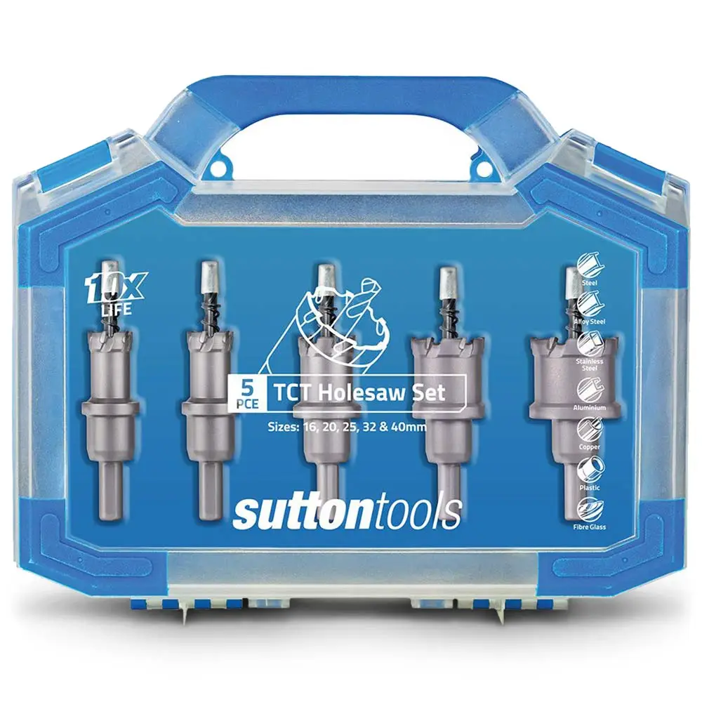 SUTTON 16-40mm 25mm-Depth TCT Holesaw Set for Metal - 5 Piece