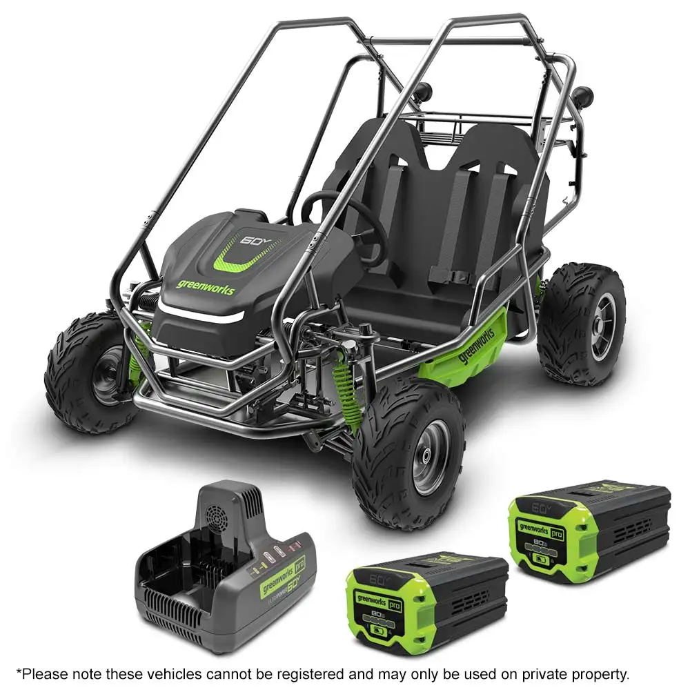 GREENWORKS 60V 2 x 8.0Ah Off Road Go Kart w/ Charger Kit 7403607AU