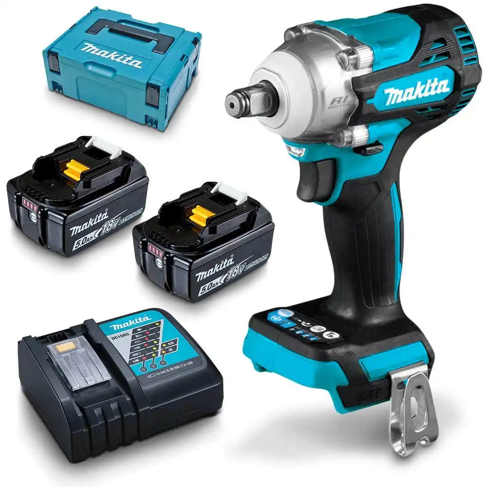 MAKITA 18V Brushless 2 x 5.0Ah Impact Wrench Friction Ring Kit DTW300RTJ