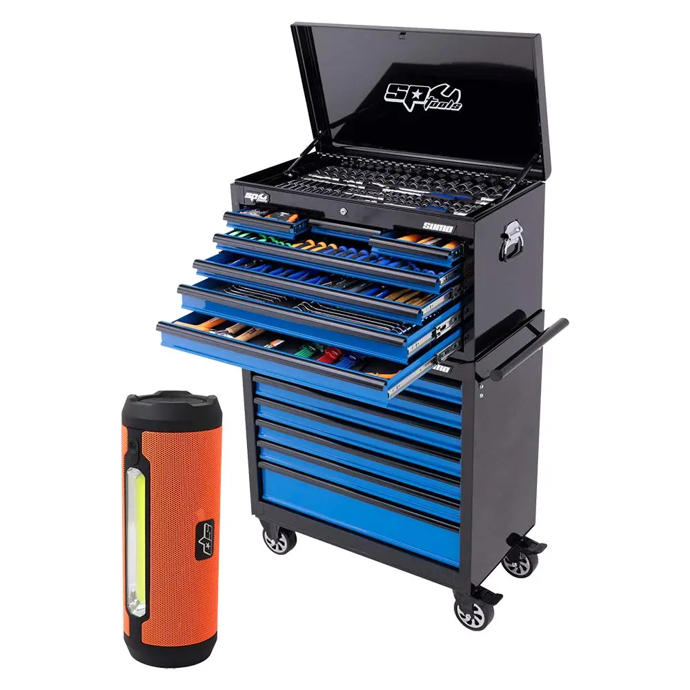 SP Tools Metric/SAE 14 Drawer Black/Blue Sumo Series Tool Kit - 417 Piece SP50176LE