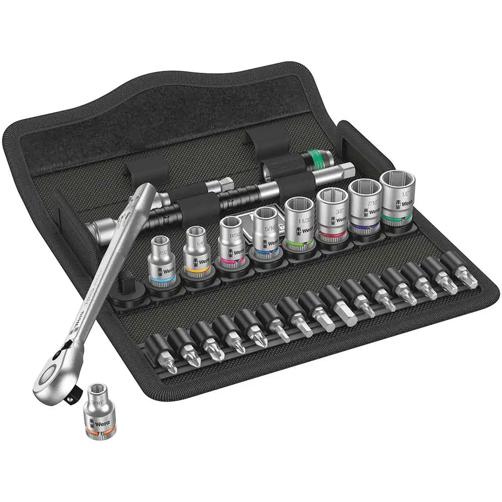 WERA 1/4" Drive Ratchet Spanner Imperial Set w/ Lever - 28 Piece WER004021