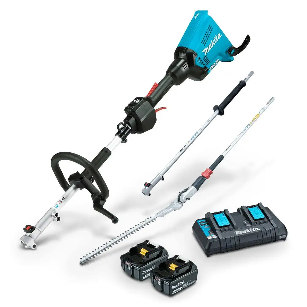 MAKITA 36V Brushless 2 x 5.0Ah Multi-Function Powerhead & Hedge Trimmer Kit DUX60PHPT2-B