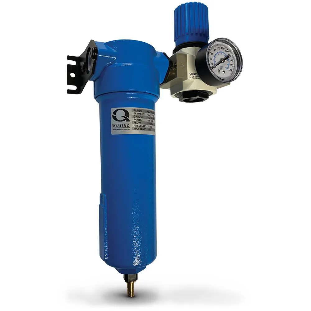MASTER Q 3/4inch 0.01 Micron Main Line Filter Set w. Mount & Outlet Regulator QDF070DSSET