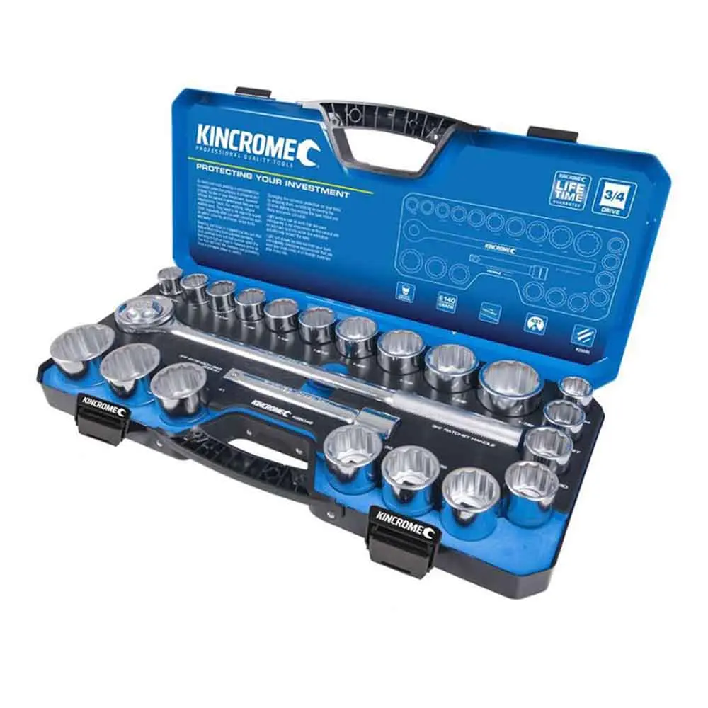 KINCROME 3/4" Drive Socket Set Metric & Imperial 22 Piece K28046
